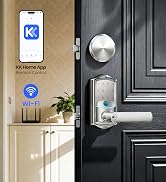 Veise VE029-E Wi-Fi Smart Lock with Handle & Non-Keyed Deadbolt, Fingerprint Keyless Entry Lock f...