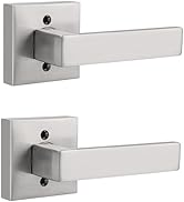 Probrico Satin Nickel Square Bar Half-Dummy Levers, Non-Turning Stainless Steel Single Dummy Hard...