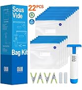 OUII Sous Vide Bags for Joule and Anova Cookers - 15 Reusable BPA-Free Sous Vide Bags with Vacuum...
