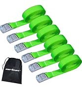 Cartman Lashing Straps up to 600lbs, 6pk in Carry Bag, Green Color