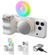 TELESIN Magnetic Phone Camera Grip & 360° RGB Selfie Light Kit for iPhone Magsafe & Android, Fun ...