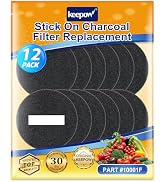 KEEPOW 12 Pack Stick On Deodorizer for Trash Can, Compost Bin Filter, Activated Charcoal Purifyin...