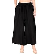 Hell Blues Women Palazzo Pants with Elastic and Drawstring Casual Loose Beach Travel Lounge Pants...