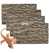 PINVNBY Cork Terrarium Background for Reptile,4 PCS Natural Cork Bark for Reptiles Bearded Dragon...