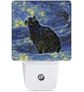 Jopowide Black Cat Night Light, Dusk to Dawn Smart Sensor Nightlight for Bedroom Bathroom Kitchen...