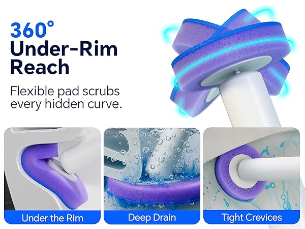 Bendable toilet bowl scrubber refill reaches tight crevices and hidden curves for a deep clean.