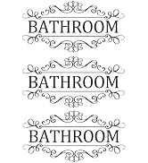 3pcs Bathroom Door Wall Sticker, Removable English Letter Signs, Decorative Decal for Bathroom, L...