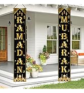 Ramadan Decorations Ramadan Decor Porch Door Sign Ramadan Mubarak Banner for Indoor Outdoor Wall ...