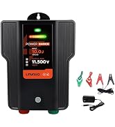 Electric Fence Charger AC DC Powered 65 Miles 200 Acres, 110 Volt 10 Joule Plug-in Electric Fence...