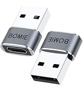 BOMIE USB to USB C Adapter 2 Pack,PD27W/66W/QC100W Fast Charging 480Mbps Data Transfer,Type-c Fem...