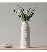 hjn Large White Vase for Flowers Ceramic Vase for Home Decor Tall Vases for Your Floor/Kitchen/Of...