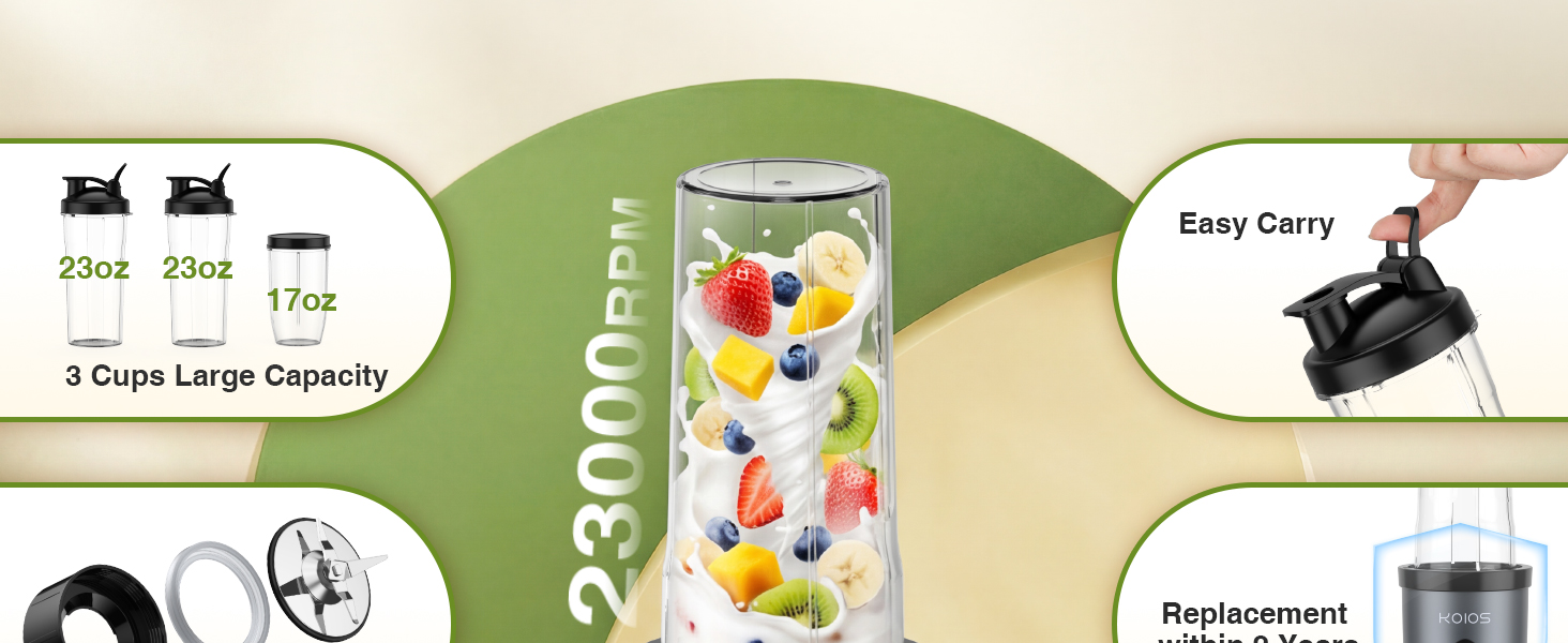 fast 23000rpm high speed personal blender for smoothies, make health drinks fastly
