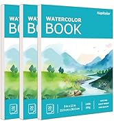 Hapikalor 3-Pack 9"x12"Watercolor Paper Pad, Bulk College Essentials, Teacher Classroom Must Have...