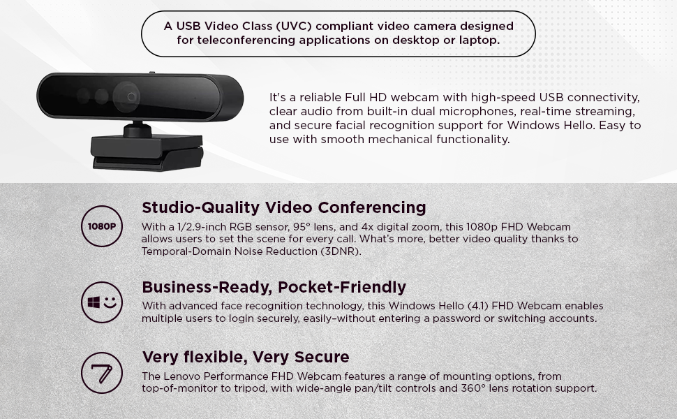 B09PJJZY5N Lenovo Performance FHD Webcam
