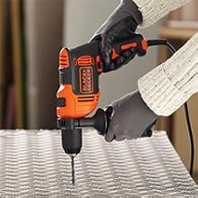 Versatile electric drill can be used on a variety of materials.