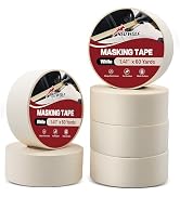 RED WOLF 1.41" x 60 Yards Masking Tape 6 Pack, General Purpose for Painting Arts Crafts Label Car...