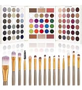 UCANBE Eyeshadow Palette with 15 Brushes Makeup Sets, Pigmented Eye Makeup Pallet Holiday Gift Se...