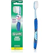 GUM Technique Deep Clean Toothbrush - Full Head - Soft Toothbrushes for Adults with Sensitive Gum...