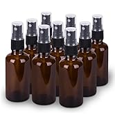 hmaimas 9 Pack Amber Glass Small Spray Bottles, 2oz Travel Fine Mist Empty Mini Spray Bottles for...