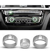 Jaronx Compatible with BMW Climate Control Knob Ring & Radio Volume Button Cover for 1'F20 F21, 2...