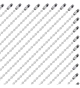 GEKIXUTP 200 pcs Dog Tag Chain Ball Chain Necklace Bulk,23.6 in military dog tags chain for Men d...