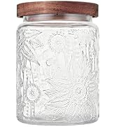 Custde Glass Storage Jars With Airtight Lid, 23.7oz Container For Kitchen Counter with Wood Lid, ...