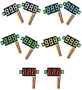 Sumklin 10PCS Mini DC Voltmeter 3-Wire DC 0-100V Voltage Tester 0.28 inch LED Panel 5 Colors Comb...