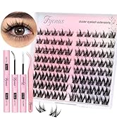 Fyonas Manga Lash Clusters Kit Natural Eyelash Clusters Spiky Lash Extension Kit 80Pcs Anime Clus...