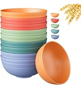 Quatish 10 PCS Unbreakable Cereal Bowls,Dishwasher & Microwave Safe Wheat Straw Bowls, Easy-to-Cl...