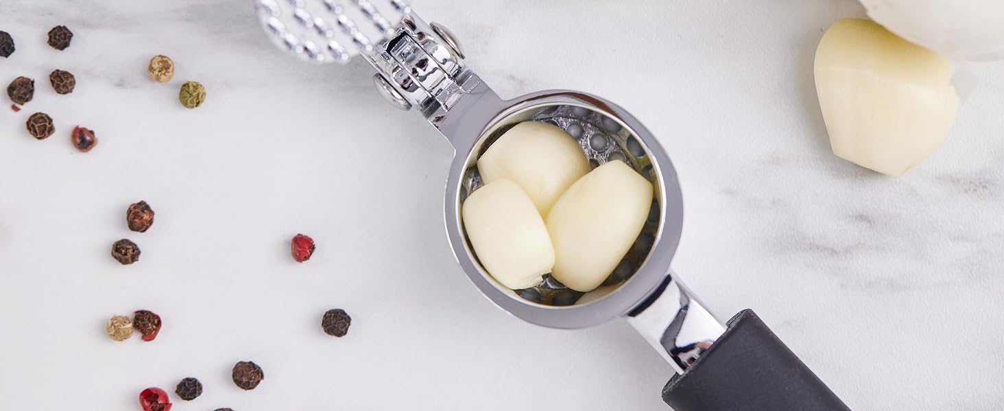 Garlic press, garlic peeler, garlic crusher