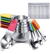 Measuring Cups, U-Taste Magnetic Measuring Cups and Spoons Set of 13 in 18/8 Stainless Steel: 7 M...
