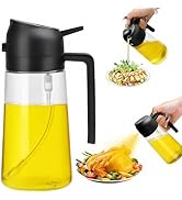 Aovdy 16oz/470ml Glass Olive Oil Sprayer for Cooking - 2 in 1 Olive Oil Dispenser Bottle Spray an...
