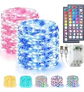 Lovelite Fairy Lights 34 Colors Changing, 2 Pack Total 40FT 120LED String Lights Battery Operated...