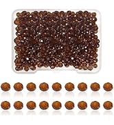 TOAOB 300pcs 4mm Brown Clear Color Glass Faceted Beads Sparkling Briolette and Rondelle Spacer Be...