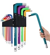 13-Piece Color Coding Jumbo Ball End Long Arm Hex-Key Large Allen Wrench Set, Metric (2-19MM) Ant...