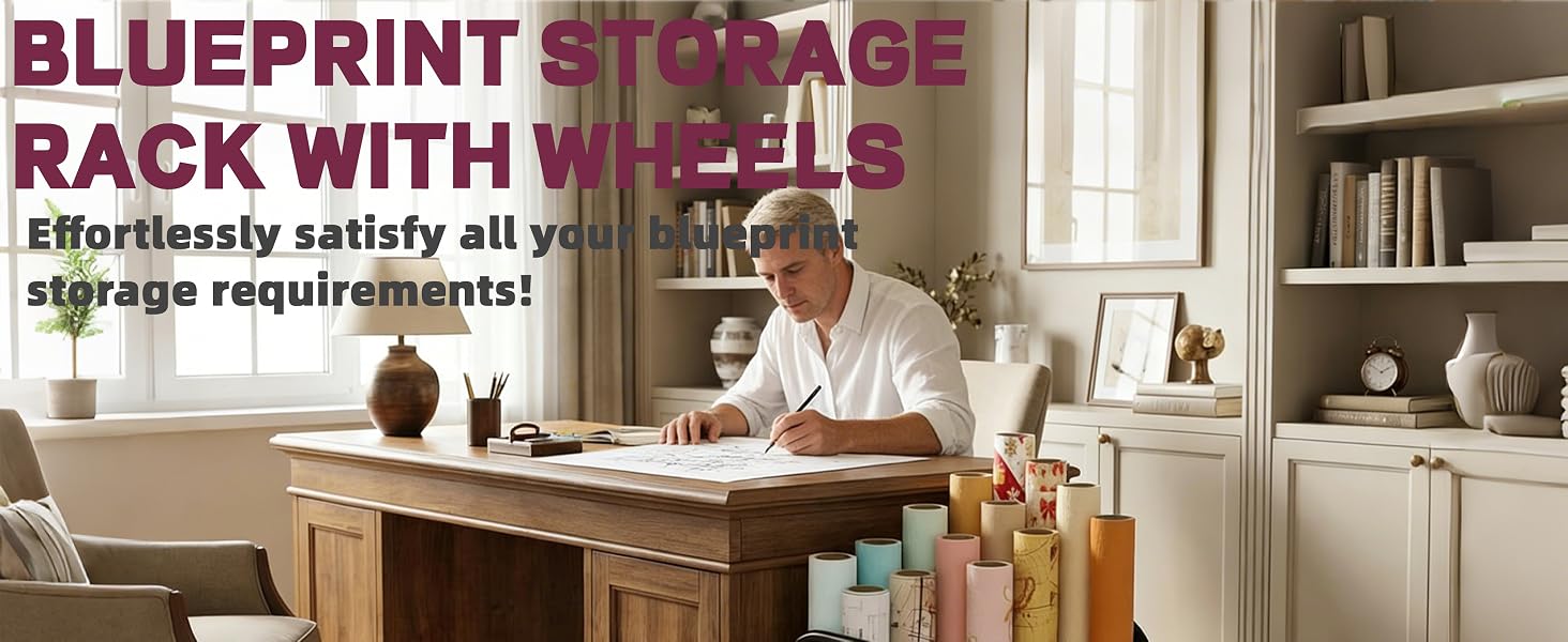 Blueprint Storage Holder with Wheels