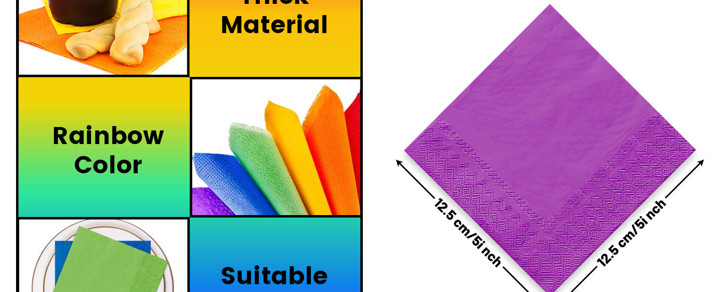 Rainbow Cocktail Napkin