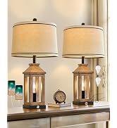 G-SAFAVA 23.75" Farmhouse Dual USB Charging Ports 3-Way Dimmable Touch Control Table Lamp with Ni...