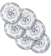 HomeElves Dinner Plates, Ceramic Plates Set of 6, Kitchen Plates Microwave Safe, White Plate Dess...