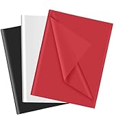 30 Sheets Black White Red Tissue Paper for Gift Bags, Tissue Paper Wrap Bulk for Decoration Weddi...