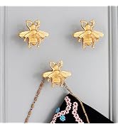 Indian Shelf 3 Pieces Bee Decorative Wall Hooks Gold Bumble Bee Vintage Coat Hooks for Hanging Th...
