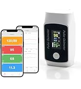 Bluetooth Fingertip Pulse Oximeter with Respiration Pressure,High Accuracy O2 Meter for All Skin,...