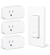BN-LINK Wireless Remote Control Outlet Switch – 3-Outlet Kit with Magnetic Remote & Wall-Mount Ho...