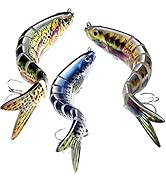 LASOCUHOO Fishing Lures for Bass Trout Multi Jointed Swimbaits Slow Sinking Bait for Freshwater S...