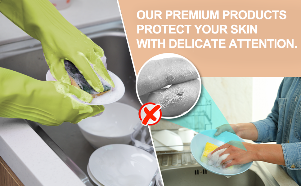 kitchen gloves, dishwashing tools, household cleaning gloves