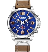 FANMIS Mens Sport Military Analog Quartz Watch Classic Chronograph Sandwich Dial Business Dress W...