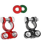YSFER 2 PCS Battery Terminal Connector, Color Coded Car Battery Post Connector with Anti-Corrosio...