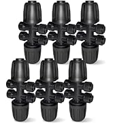Spalolen 6 Pack 1/2'' to 1/4'' Drip Irrigation Fittings, Push-to-Fit 6 Way Drip Irrigation Part B...