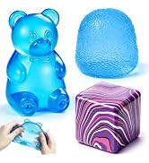 3Pcs Squishiy Toys, Gummy Bear Gumdrop Ice Cube Squishy for Kids and Adults, Sensory Toys for Kid...
