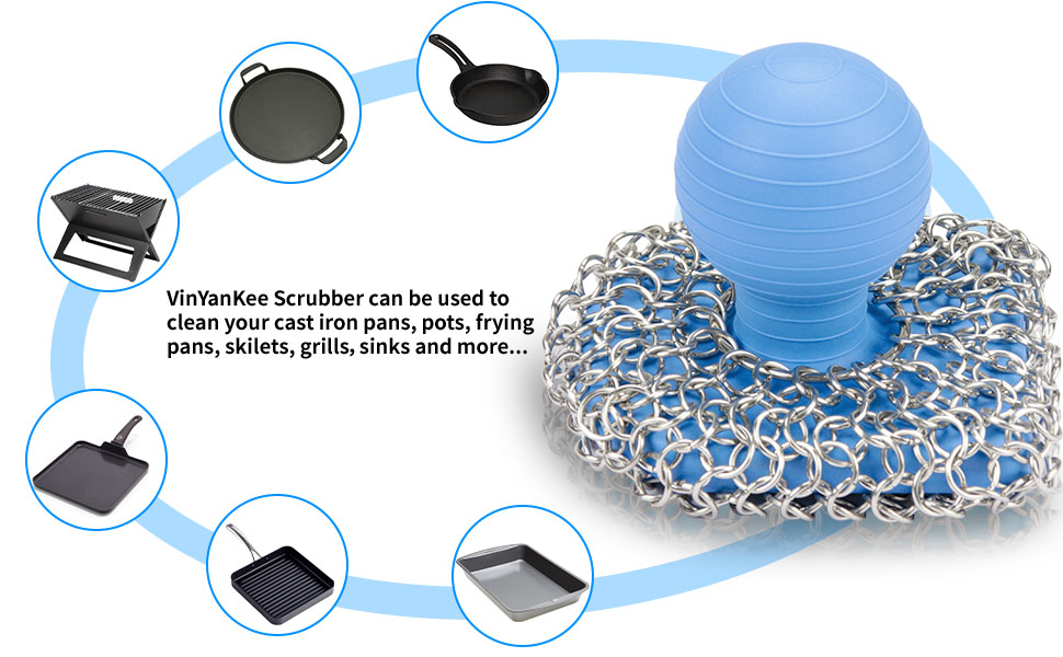 lodge chainmail scrubber, lodge scraper, cast iron scrubber,kitchen brushes for cleaning,steel wool